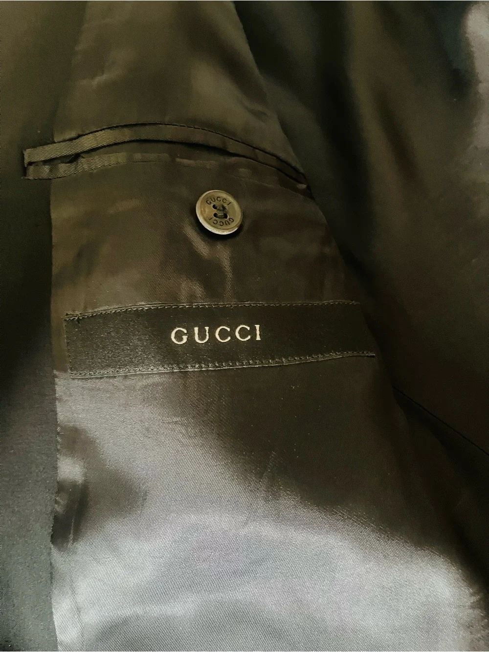 Gucci Black Men's Three-Button Tailored Blazer